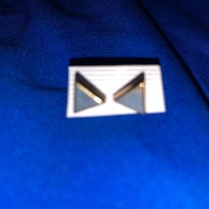 Gold triangle earrings